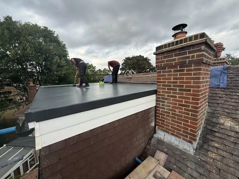 Completed flat roof installation by Newstone Roofers